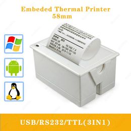 Imprimantes 58 mm mini thermal intégré de réception POS imprimante ATM ticket parallèle Panneau parallèle imprimante USB TTL RS232 Kiosk Imprimante Barcode Arduino