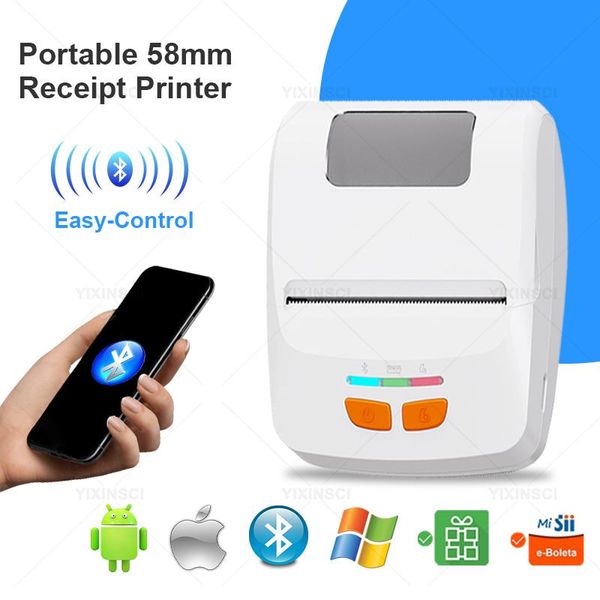 Imprimantes 58 mm mini imprimante thermique Portable Receipt Maker Machine Imprimantes Coumercial Bill Ticket Imprimante avec papier Loyverse POS