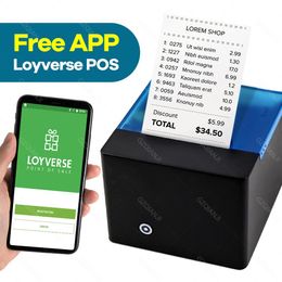 Printers 58 mm Mini thermisch ontvangst Bluetooth USB POS Printer Big Paper Warehosue voor restaurantwinkelsontvangst Telefoon Afdrukken Loyverse Pos