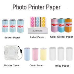 Printers 6 rollen wit thermisch papier kleurlabel papier transparant stickerpapier voor peripage paperang phomemo fotoprinter