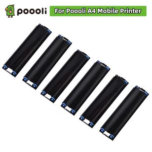 Imprimantes 6Rolls Poooli Imprimante Ribbons Thermal Transfer Ribbon Imprimante Fournitures compatibles avec l'imprimante mobile Poooli A4 (2Rolls / Box)