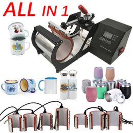 Imprimantes 7 en 1 combo tasse de presse machine Mup MUP Machine de sublimation Imprimante pour 3oz / 6 oz / 9 oz / long 9 oz pour la bouteille / 11 oz / 12 oz / 17 oz tasse