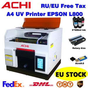 Printers A4 LED Digitale UV -printer Automatische flatbed printer voor lederen telefoon PVC -plaat/acrylplaat/houten/metalen plaat met UV -inkt