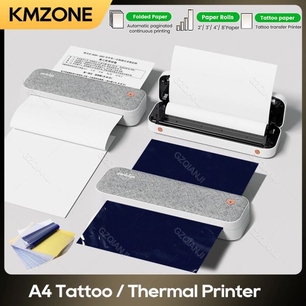 Imprimantes A4 Thermal Imprimantes Wireless Tattoo Spolcil Transfert Maker Bluetooth USB Mobile Imprimante Machine PDF Document Impression avec papier