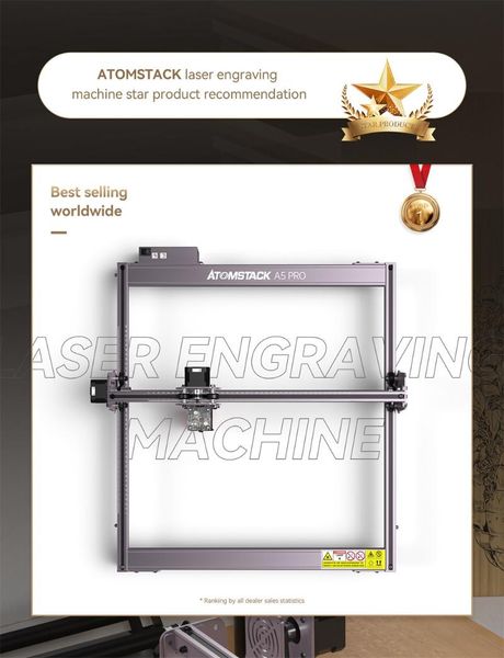 Impresoras A5 PRO 40W CNC Máquinas de grabado láser para metal Madera Acrílico Corte de acero inoxidableImpresoras