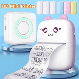 Accessoires d'imprimantes Meow Mini imprimante d'étiquettes imprimantes portables thermiques autocollants papier sans encre sans fil Impresora Portatil 200dpi Android 57mm 230918