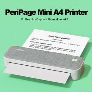 Printers Accessoires Peripage A40 Portable Mini Thermal Printer A4 Paper PO -printer van mobiele telefoon Wireless Bluetooth Document Office A4Printer 230918