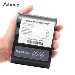 Printers Aibecy Portable BT 80mm Thermische ontvangstprinter Persoonlijke mini Bill POS Mobiele printer met oplaadbare batterijondersteuning ESC/POS