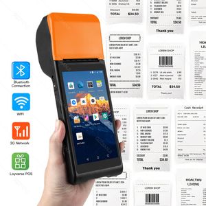 Primantes Android 8.1 PDA POS Terminal Posque 58 mm Imprimante de réception thermique Bluetooth WiFi 3G Camera Portable 32 128G TFCARD LOYVERSE SII