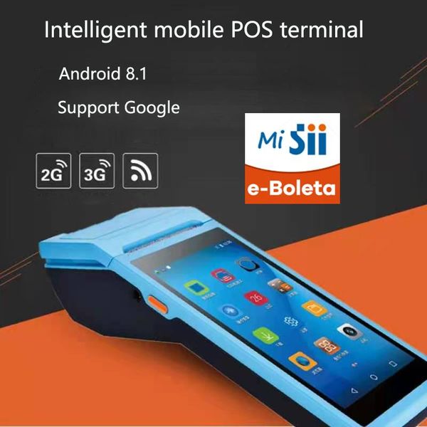 Impresoras Android 8.1 Wifi 3G Bluetooth POS PDA Terminal Terminal con papel térmico de 58 mm Dispositivos móviles de mano 58 mm 5.5 Pantalla táctil