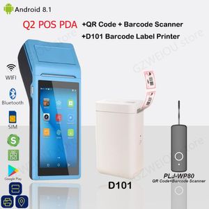 Printers Android POS 58mm Terminal Receipt Printer Handheld PDA Bluetooth WiFi 3G Portable Mobile Order Barcode Scanner Allinone