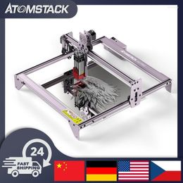 Printers AtomStack A5 Pro 40W Laser graveur CNC Quick Assembly 410 400 mm Canselgebied Volledig metaal DIY Gegravering Cutting Machine Line22