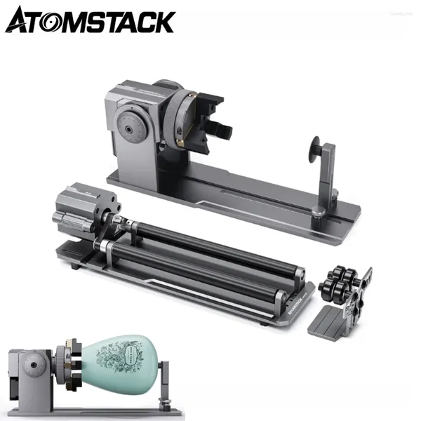 Imprimantes Atomstack Maker R1 PRO Mandrin multifonction et rouleau rotatif compatible avec la machine de découpe de gravure CNC de graveur laser à 95%