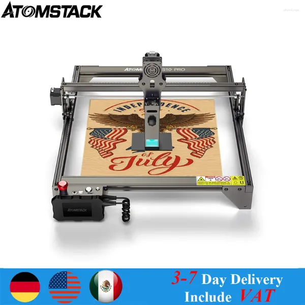 Imprimantes Atomstack S10 Pro 50W CNC Machine de graveur laser 10W Power Optical DIY Gravure Métal Coupe Acrylique Bois acrylique 410x400 mm Zone de travail