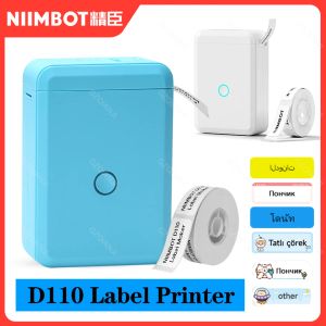 Imprimantes Blue Niimbot D110 Maker Machine Mini Mini Pocket Thermal Label Imprimante Tous dans un Bluetooth Connect Printing Date Date Sticker