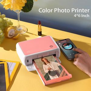 Printers kleur foto printer draagbare volledige kleur draadloze foto printer USB bluetooth 300dpi thermische sublimatie printer of papieren lint