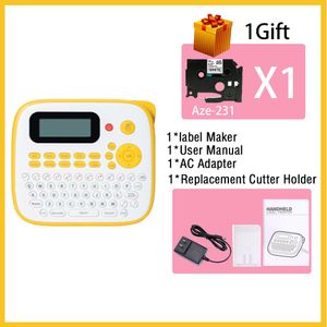 Printers D210S Portable Printer Labeling Machine QWERTY Keyboard Printing Label Maker compatibel voor broer Tze231 Labelbanden