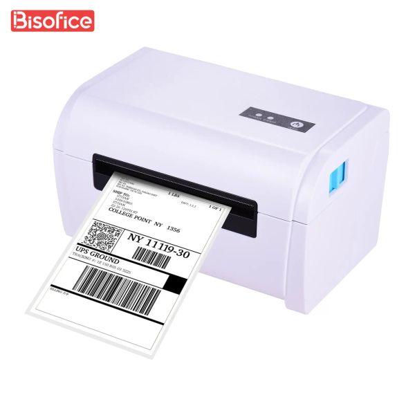 Impresoras Desktop Etiqueta térmica Impresora de envío Etiqueta del paquete Etiqueta de etiqueta Alta velocidad Conexión USBBT Sticker Termal Impresora