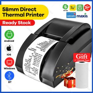 Imprimantes de réception thermique de bureau d'imprimantes 58 mm Pos Bill Printing Bluetooth USB pour téléphone mobile Android iOS Windows for Kitchen Store