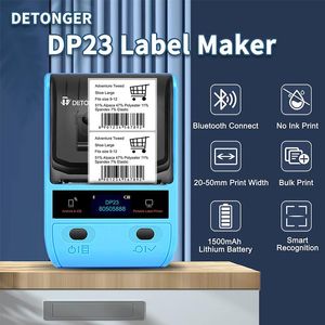 Imprimantes detong dp23 58mm d'autocollant imprimante gratuite un autocollant de rouleau portable étiquette portable est livré avec le logiciel Pocket thermal bluetooth ptriner