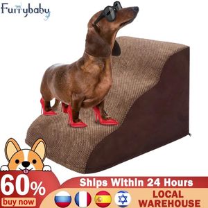 Imprimantes Chien Pet Dog Stairs Corgi Memory Foam Ladder Steps Dog Sofa Up and Down the Bed Pente Ladder Safe Nonslip Pet Stair Rampe Chien
