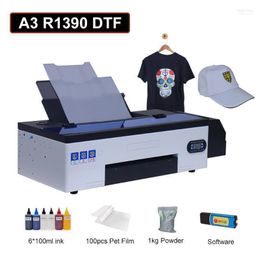 Printers DTF-printer A3 T-shirt Printmachine voor Impressora R1390 Warmteoverdracht Pet Film Direct print met inkt Roge22