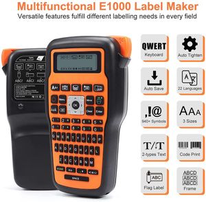 Printers E1000 Portable Labing Machine Wireless QWERTY Keyboard Symbool Industrial Labeler Compatibel voor Brother Tze231 Labelprinter