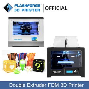 Printers FlashForge Double Extruder FDM 3D-printer Dreamer Maker Pro Doul Kleur Afdrukken met extra moederbordmondstuk