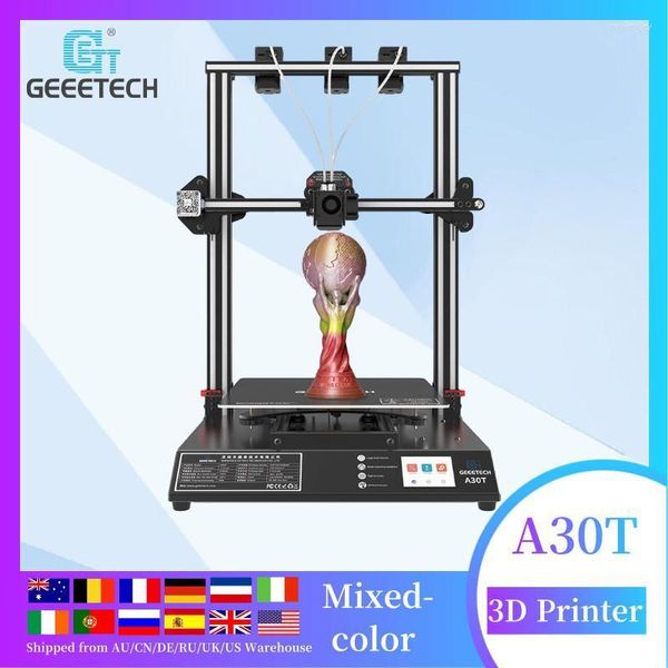 Imprimantes Geeetech A30T grande imprimante 3D multicolore 3 extrudeuse double axe Z 320 420 haute précision assemblage rapide Kit de bricolage imprimantes Roge22