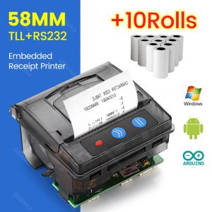 Printers goojprt 58 mm mini ingebedde thermische printer QR203 RS232 TTL paneel USB interface poort ontvangst ticket Bill Impresoras papieren rollen