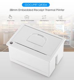 Printers Goojprt QR204 Thermische barcodeontvangspaneel Printer 58 mm Embedded Ticket Printers Interface USB TTL/RS232 59V Ondersteuning ESC/POS