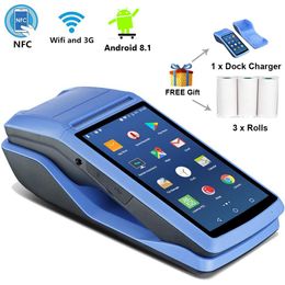 Imprimantes gzweiou Android 8.1 EBOLETA POS HANDELD avec imprimante de réception 58 mm PDA Android Mobile POS Terminal NFC