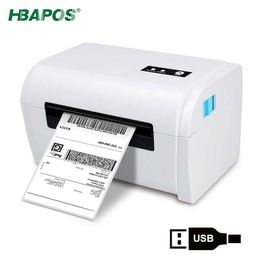 Printers HBAPOS USB Thermisch verzendlabel Printer Adres Label Maker 4x6 Bar Code Sticker Machine voor Logistic Express -pakketwinkel