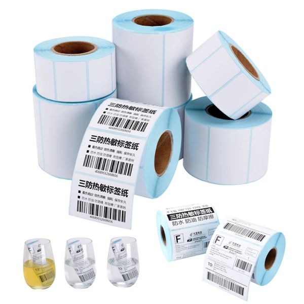 Imprimantes Vente chaude 30100 mm adhésif étiquette thermique Barcode autocollant papier supermarché