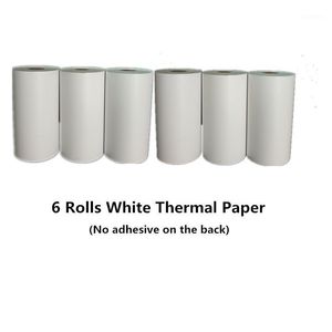 Impresoras HQ 6 rollos Peripage Thermal PO Adhesivo de papel 10 años Semitransparente para Paperang Memobird Impresora Consumibles Papel1