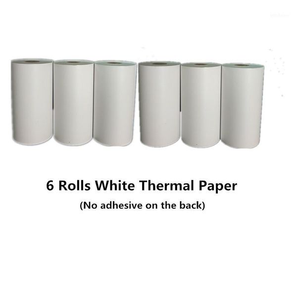Impresoras HQ 6 rollos Peripage Thermal PO Adhesivo de papel 10 años Semitransparente para Paperang Memobird Impresora Consumibles Papel1