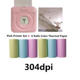 Imprimantes HQ INKFREE BLUETOOTH PORTABLE THERMAL PHOTO PRIGER 304DPI A6 PERIPAGE MINI POSE THAMP THERMIN