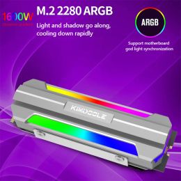 Printers kimdoole aluminium 5v argb m.2 SSD harde schijf warmtesink warmte dissipatie radiator koeling silicium therma pads koeler m2 ngff 2280