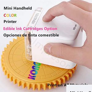 Printers Kongten MBrush Color Mobile Mini Inkjet Printer Wifi Android iOS Wireless Handheld cadeaubon Tattoo met eetbare inkt drop de dhchx
