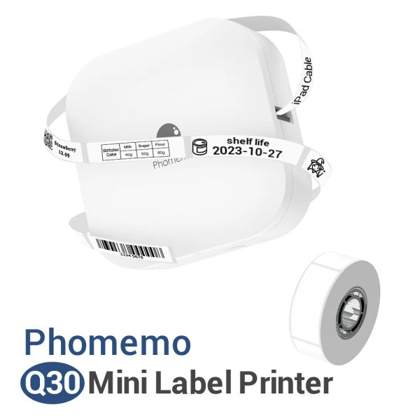 Imprimantes étiquettes étiquettes Q30 Q30S MINI Label Imprimante Bluetooth Machine de fabricant d'étiquettes sans fil multiple Icône de police de modèle disponible facile à utiliser
