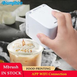 Imprimantes Mbrush Coffee Imprimante Aliments Imprimante mobile couleur Mini Minheld à jet d'encre imprimante comestible Impression WiFi prince