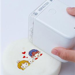 Imprimantes Mbrush Mini Color Imprimante pour pain imprimé portable Portable WiFi Handheld Food Imprimante avec cartouche à encre alimentaire comestible de remplacement