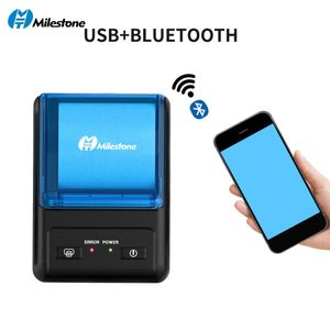 Imprimantes Milestone 58mm Bluetooth Thermal Receipt Imprimante portable Mobile Mini Thermal POS Imprimante compatible avec Android et Window USB