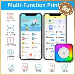 Printers mini -pocket printer inktloze thermische printer self -self -adhesive label printer bluetoothCompatibel voor studie memo lijst werkplan