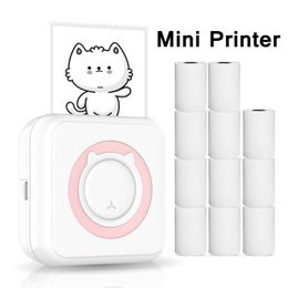 Printers mini Portable Printer Machine Labeling Thermische sticker Label Maker Foto -printer voor telefoon Wireless Bluetooth Fast Printing Home