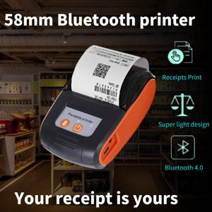 Printers mini draagbare printer draadloze Bluetooth -ontvangsten thermische printers mobiele telefoon 58 mm Android iOS pc pock pocket bill makers impresora