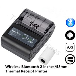 Impresoras Mini Portátil Térmica Inalámbrica Recibo 58mm Sin Tinta USB BT ESCPOS Windows Android PC Factura Impresora Termica 221114