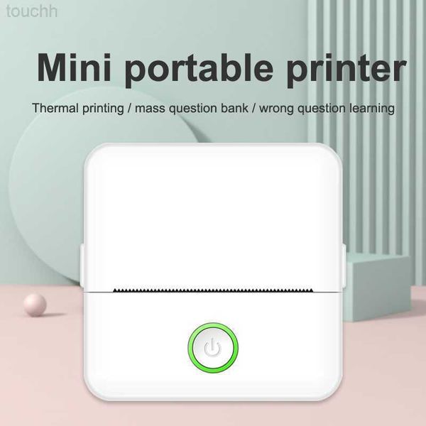 Impresoras Mini impresora de etiquetas térmicas Impresora fotográfica portátil de bolsillo inteligente Adhesivo Bluetooth inalámbrico Miniimpresión Papel de impresión Rosa Blanco L230921 L230923