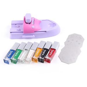 Printers Nail Art Printer Hine Diy Portable Nail Art Stamping Hine Printer Manicure Tools met 6pcs metalen stempel