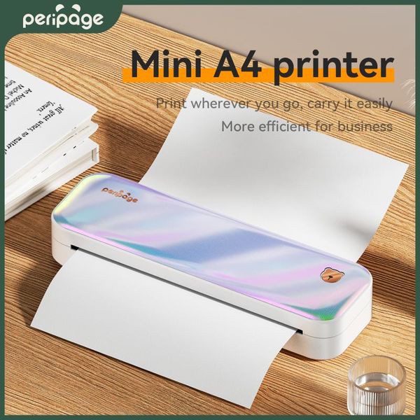 Imprimantes nouveaux péripage A40 Portable A4 Paper Papier Mini Mini Imprimante Bluetooth sans fil sans fil pour Utilisation du bureau de document de téléphone
